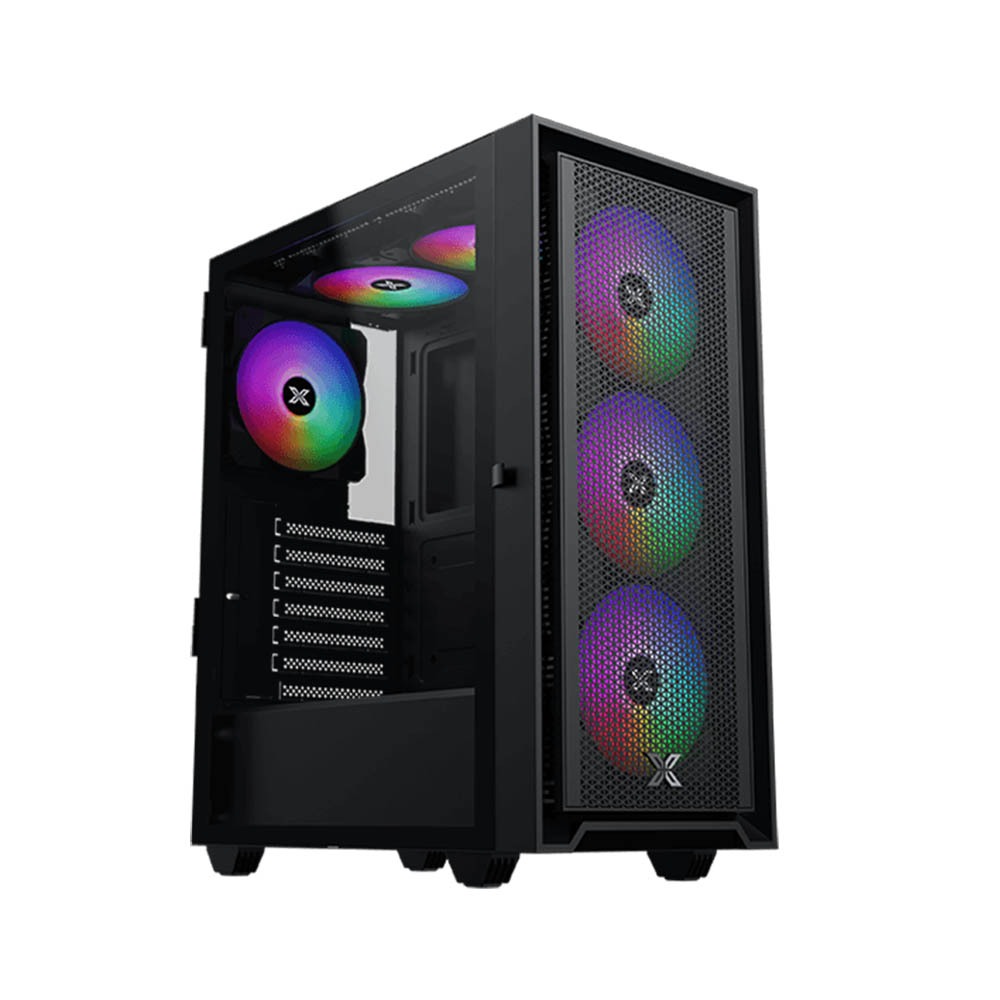 Xigmatek 富鈞 XTK-Z 黑色 炫彩固光 ATX 電腦機殼 磁吸式玻璃側板 附Z20F黑風扇*6 | 蝦皮購物