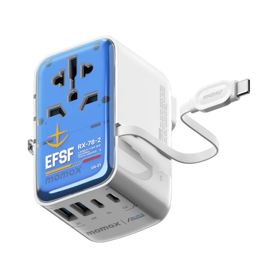Momax] 1-World+ Flow 35W 伸缩充電線旅行插座(70厘米) - 機動戰士鋼彈