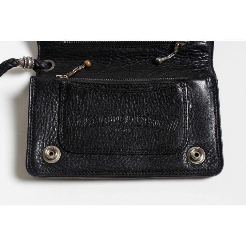 小物 CHROME HEARTS 2ZIP STRAP CHROME HEARTS 2 ZIP STRAP Cross Ball Leather Wallet Bifold