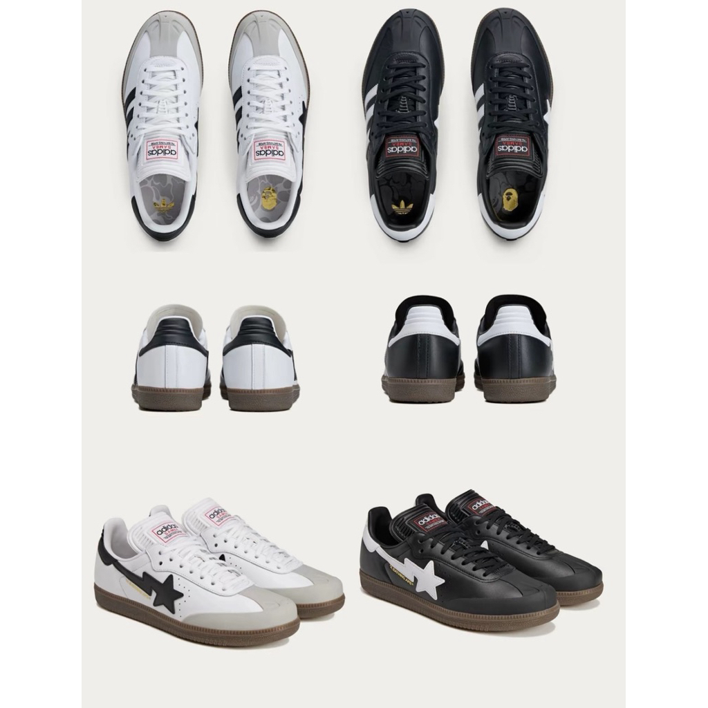 花田 BAPE x ADIDAS SAMBA 黑白 聯名 星星 男女款 JR9245 JR9246 | 蝦皮購物