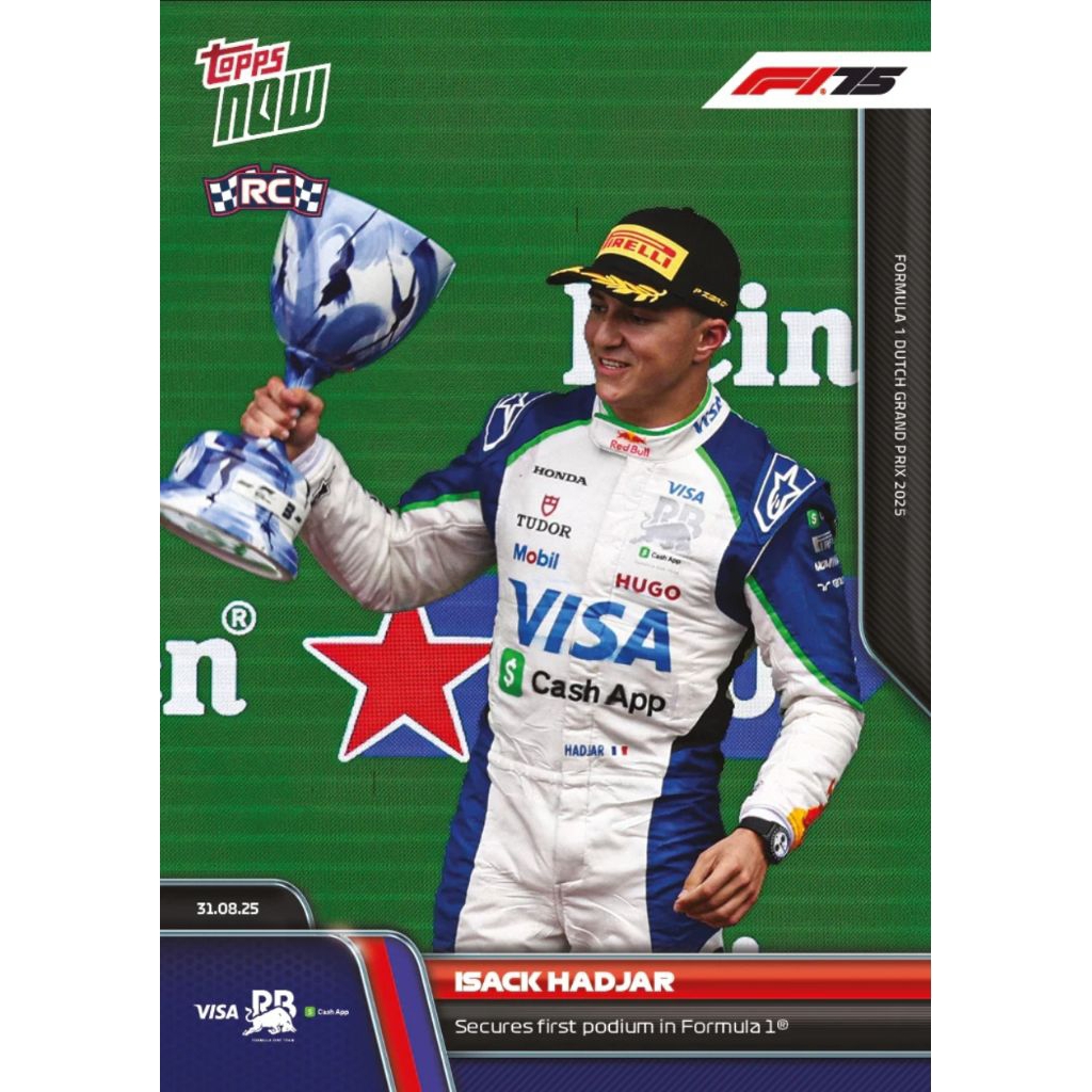 Isack Hadjar RC 生涯首頒獎台 2025 Topps NOW F1 Formula 1 紅牛 車手卡賽車卡 | 蝦皮購物