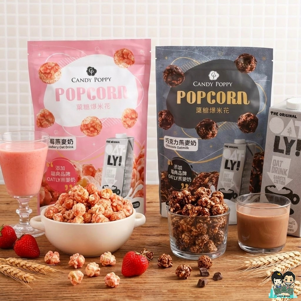 【姐姐妹妹】 CANDY POPPY 爆米花 120g｜草莓/巧克力口味｜OATLY燕麥奶製成｜全素清爽系零食 | 蝦皮購物