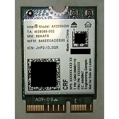 Intel AX203 筆電無線網卡【AX203NGW，Wifi6】 | 蝦皮購物