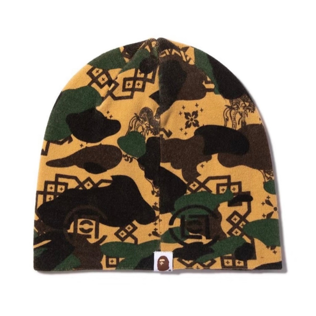 BAPE® x CLOT 迷彩針織帽毛帽迷彩灰迷彩綠迷彩| 蝦皮購物