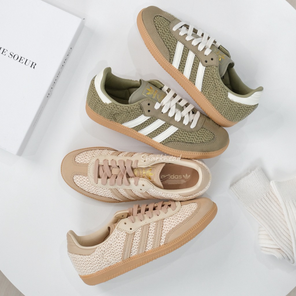【Sharkhead】現貨 Adidas Samba OG Crochet 編織 奶茶 卡其 軍綠 綠 咖 JR9446 | 蝦皮購物
