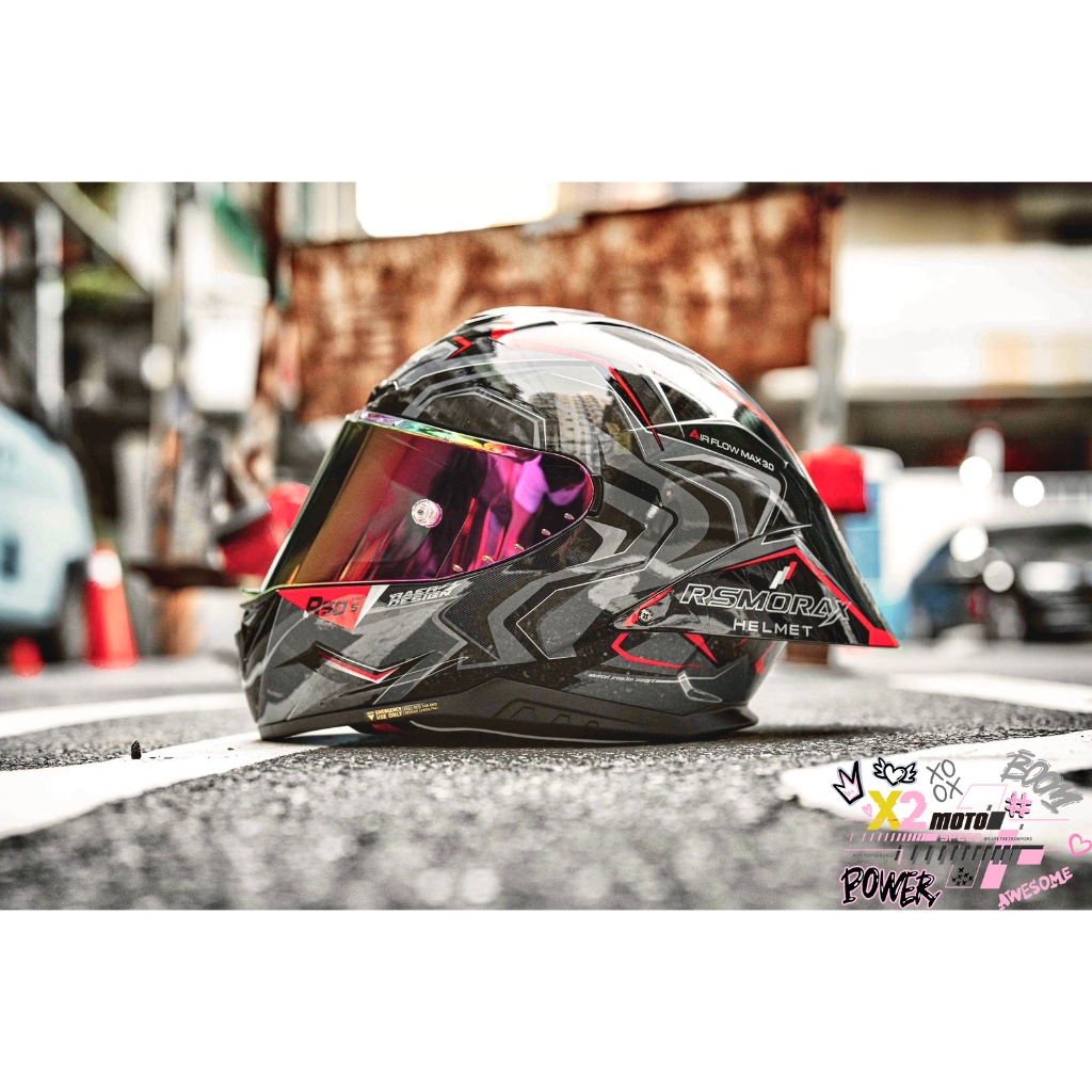 💟X2 Moto💟 Rsmorax® R50s Pro Shadow MC1 黑/灰/紅 加大尾翼 | 蝦皮購物
