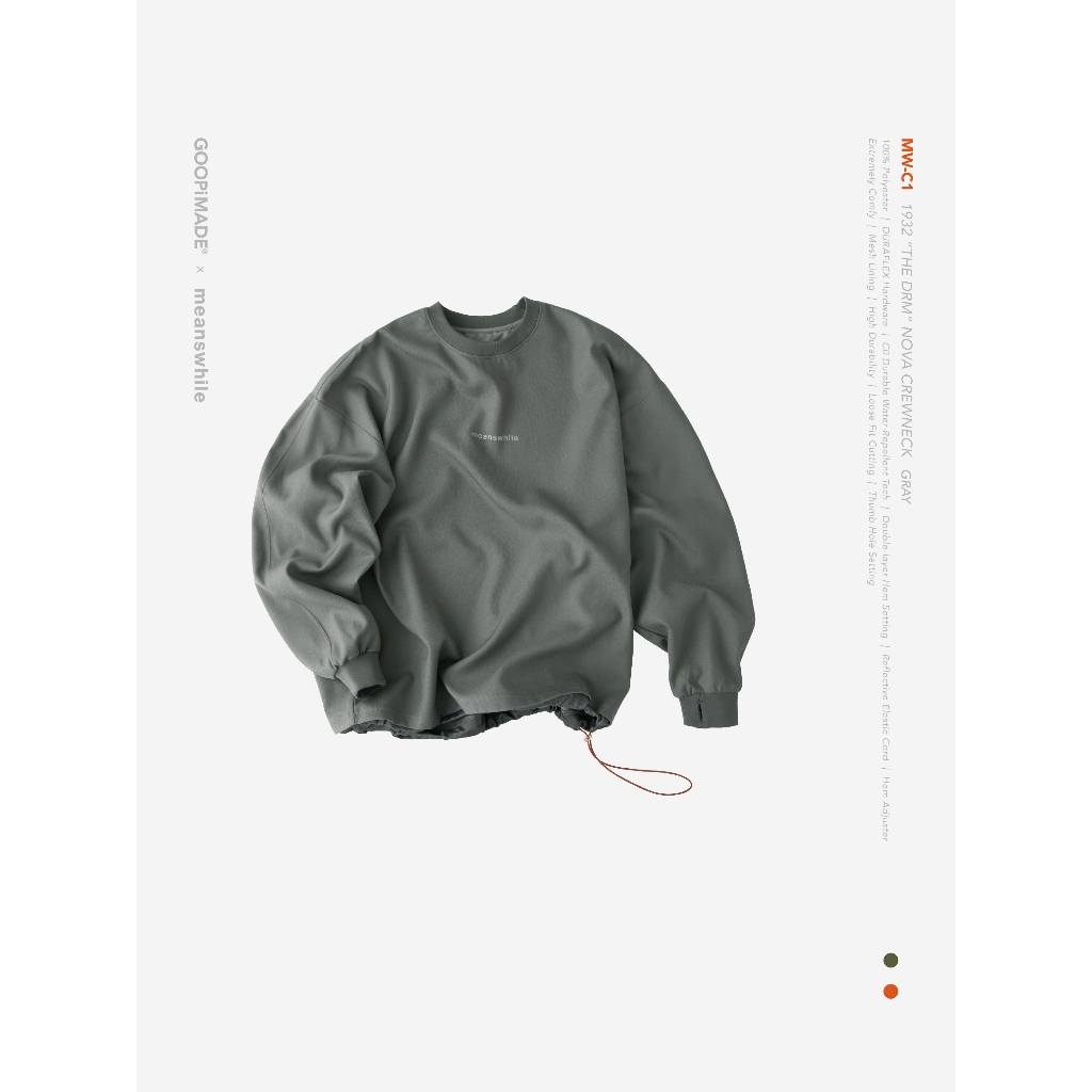 GOOPiMADE x meanswhile 2025 MW-C1 1932 THE DRM Nova Crewneck