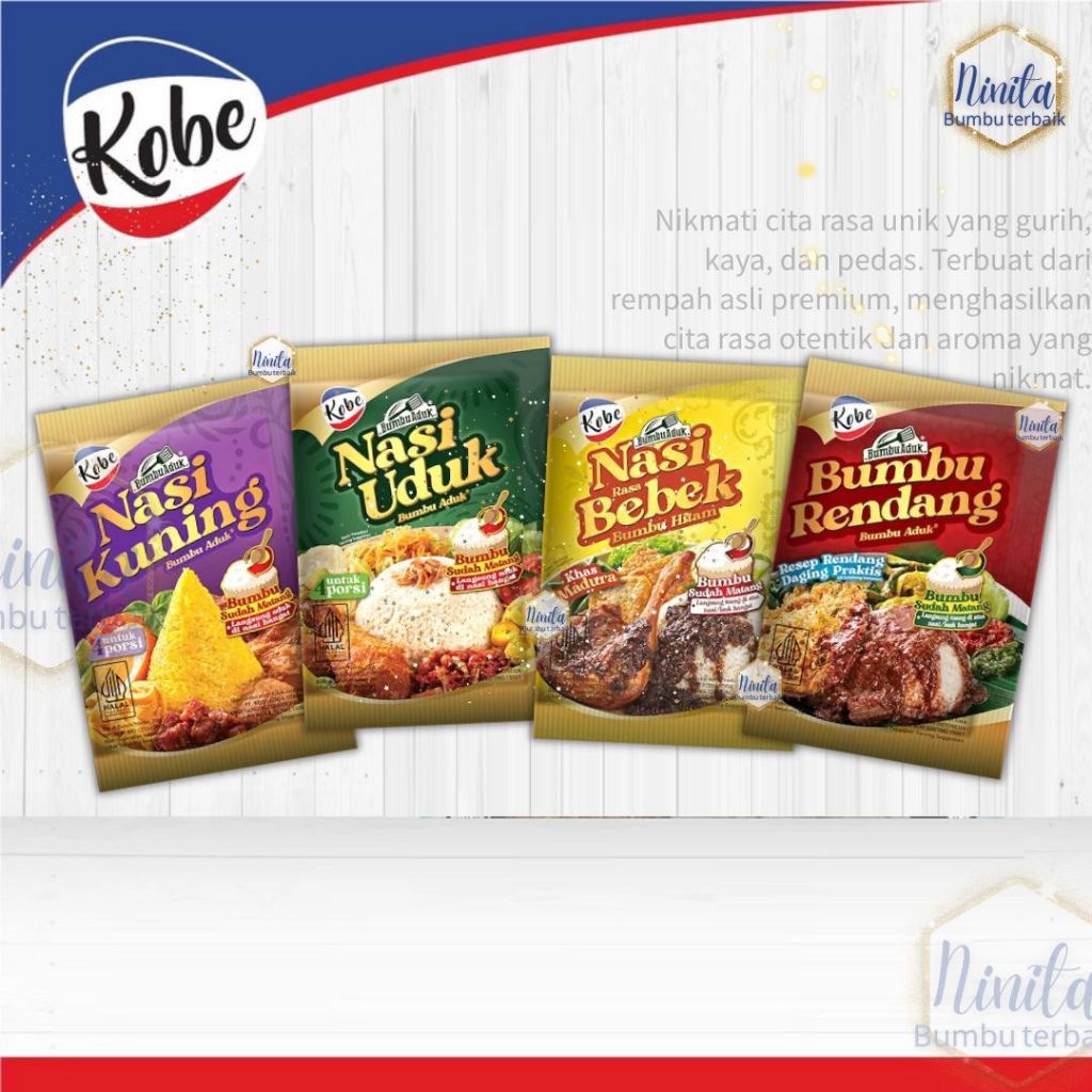 Kobe Bumbu Nasi Kuning Uduk Bebek Rendang 薑黃飯 椰漿飯 仁當 胡椒鴨 調味料 | 蝦皮購物