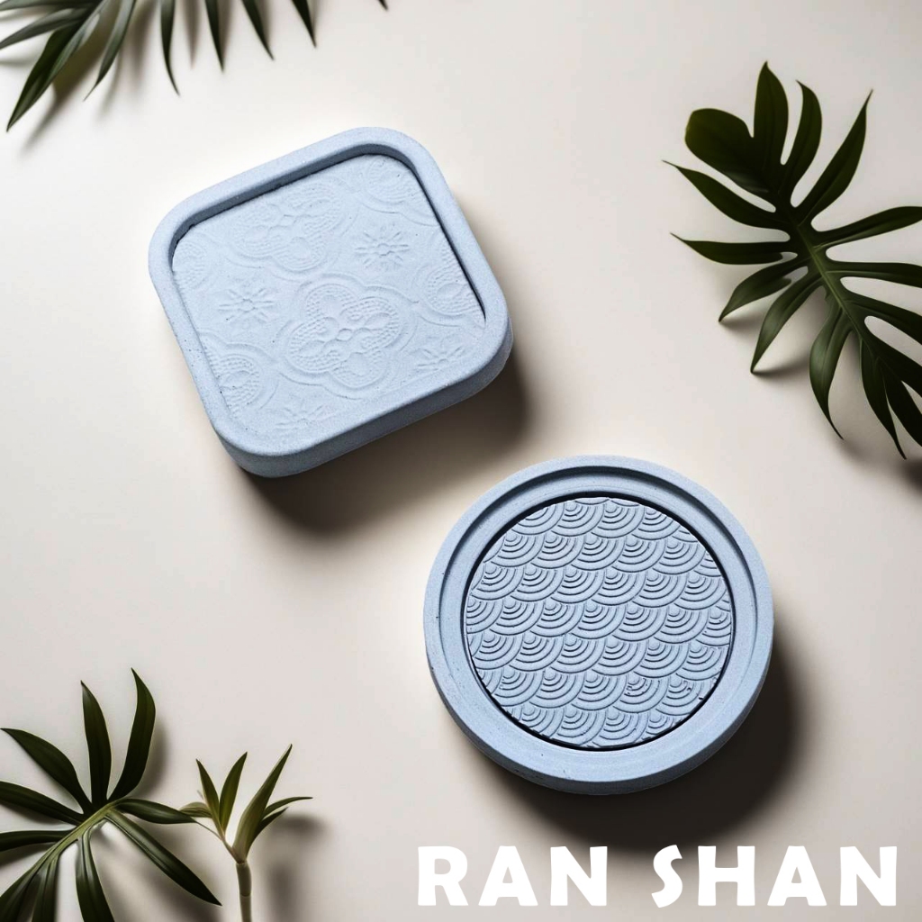 【Ran Shan】樂土擴香石-海棠花 海浪 杯墊 飾品托盤 花底盤 特色 香氛 水泥 交換禮物首選 | 蝦皮購物
