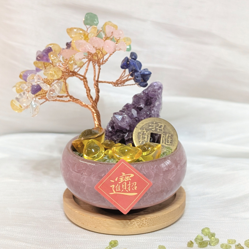 Jc好蒔光】天然水晶聚寶盆6cm (送禮首選) 招財開運/居家風水/辦公室療