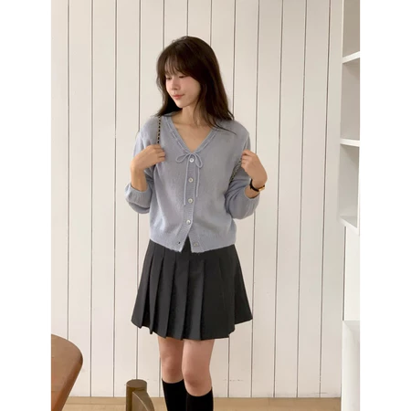 🇰🇷Oct01/溫柔色系天花板✨綁帶罩衫上衣