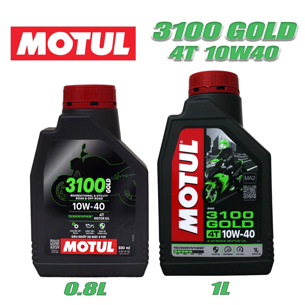 易油網】MOTUL 3100 GOLD 10W40 4T合成機油1L 0.8L 順暢耐用檔車速可達