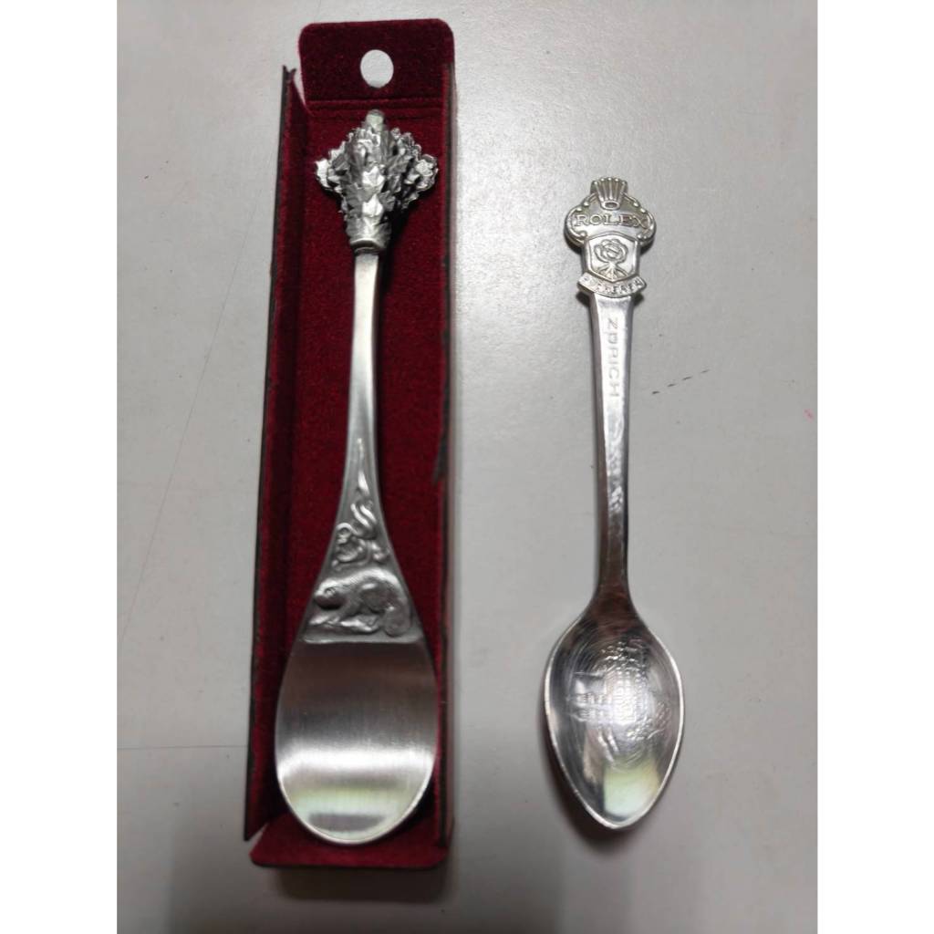 加拿大白鑞精緻雕刻湯匙 & 瑞士精品勞力士限定版茶匙 | 蝦皮購物