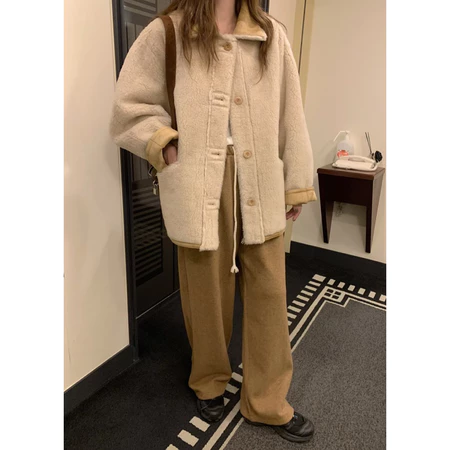 🇰🇷Jan02/ 季末超Q必收！麂皮雙面毛毛🐻外套