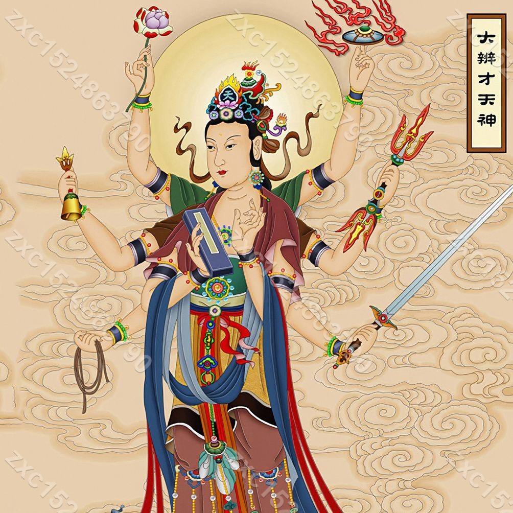 念慈阁開光二十四諸天畫像24諸天掛畫24張全套定制佛教護法天神尊絹絲