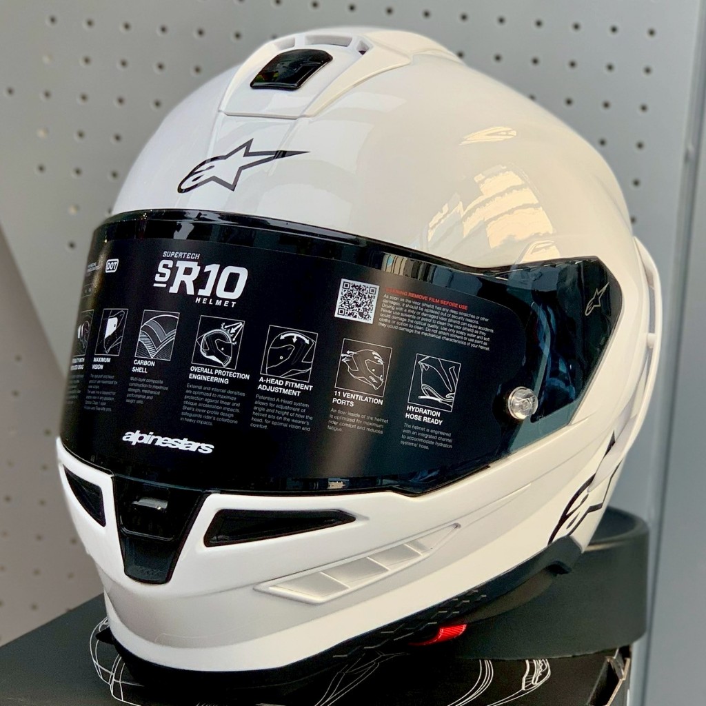 Riderment』實體店面✨Alpinestars SR10 亞洲版公司貨素色亮白複合纖維