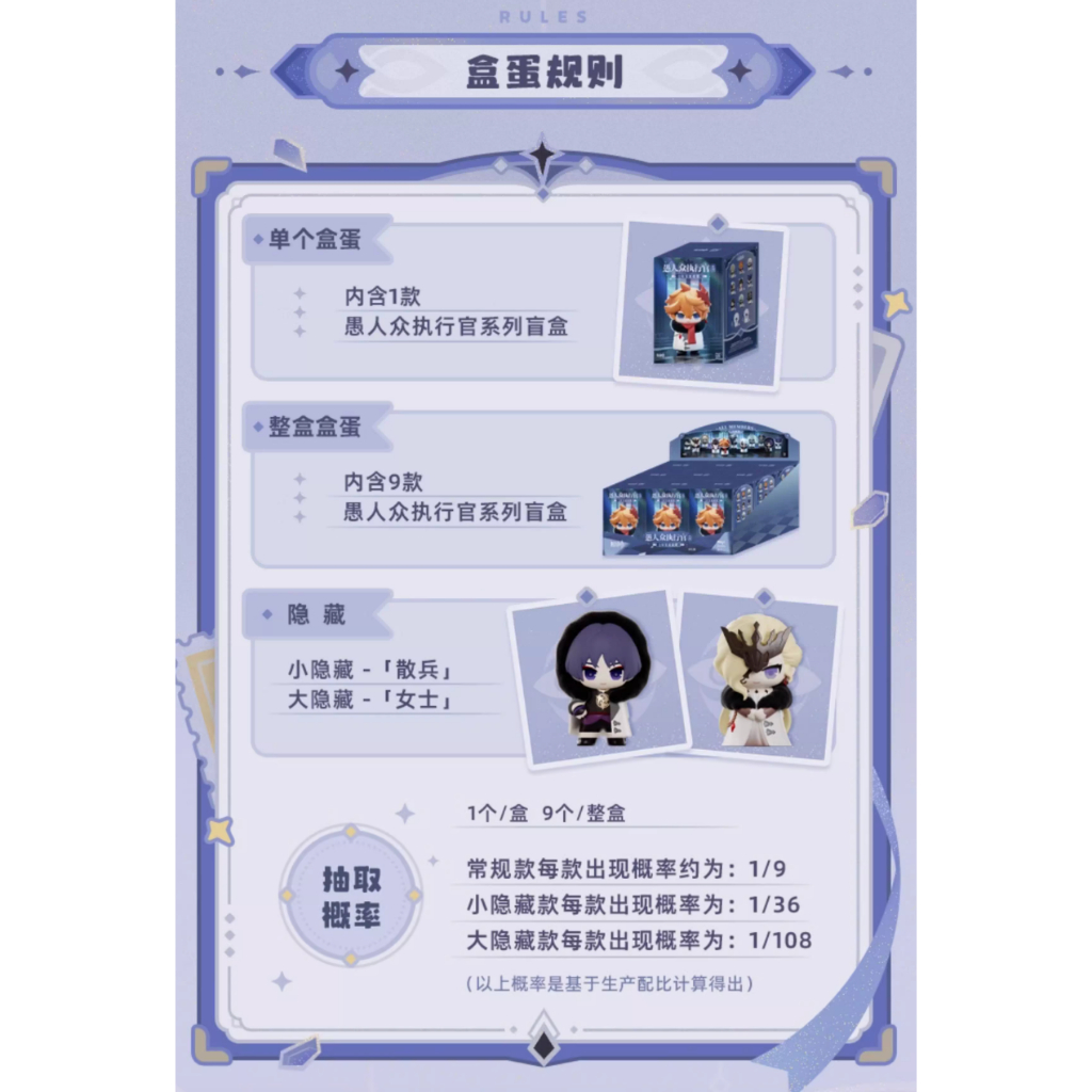 端盒有貨+預購代購【原神官方】愚人眾執行官系列Q版盲盒盒蛋Genshin