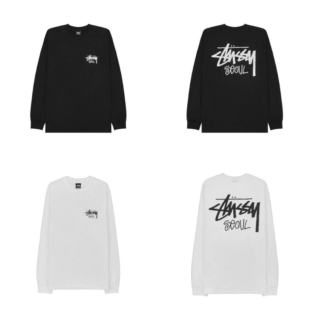 即日発送　STUSSY STOCK SEOUL LS TEE ホワイト L COLAFISH】 STUSSY STOCK SEOUL LS TEE 韓國限定首爾字體長袖| 蝦皮購物