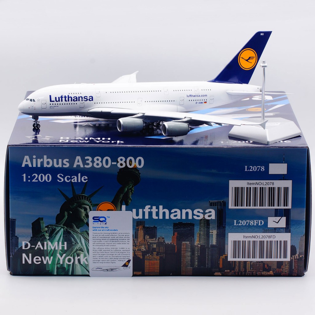 SQ 1/200 漢莎航空Airbus A380 舊塗裝D-AIMH L2078 金屬飛機模型| 蝦皮購物
