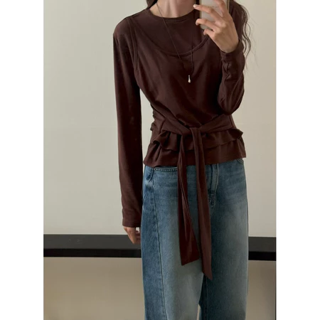 🇰🇷Oct06/ 首推!天絲綁帶長袖上衣