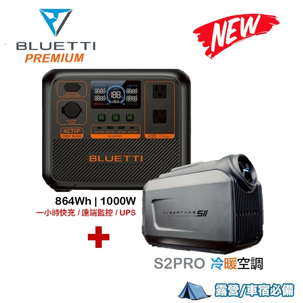 【跨界全能王】BLUETTI AC70P 推薦：864Wh 黃金大容量，從精緻露營到斷電備援的終極解答！