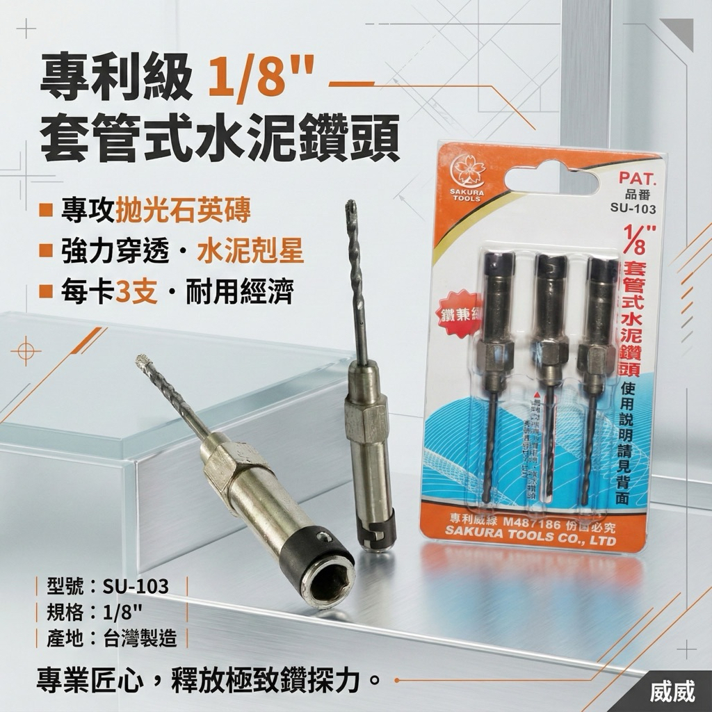 櫻花牌｜鑽兼鎖 1/8
