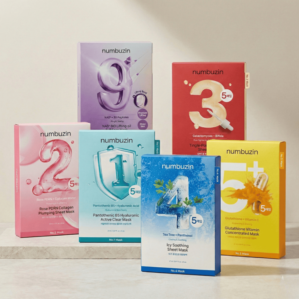numbuzin】潤碧之茵韓國數字面膜5入保濕舒緩膠原蛋白毛孔緊緻急救舒緩穀胱甘肽亮白| 蝦皮購物