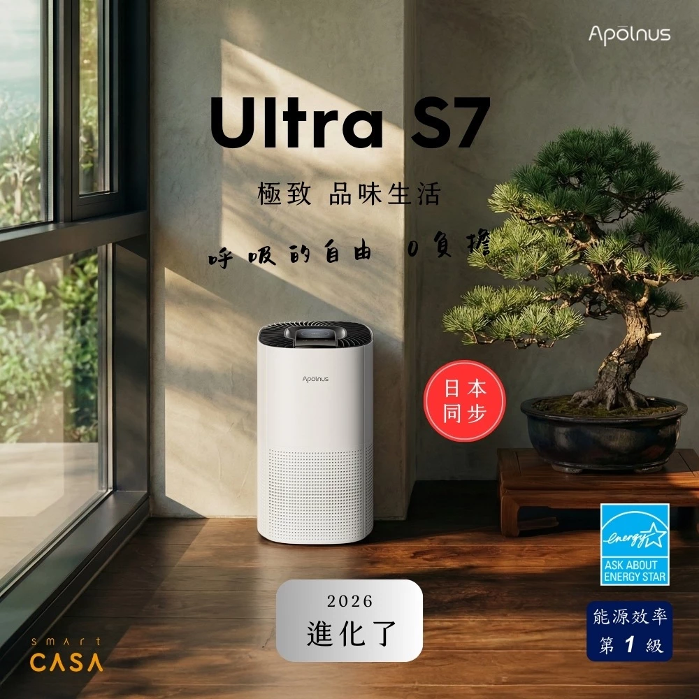 【深度評測】Apolnus Ultra S7 空氣清淨機好用嗎?小坪數靜音首選!PM0.003奈米級濾淨全方位推薦指南