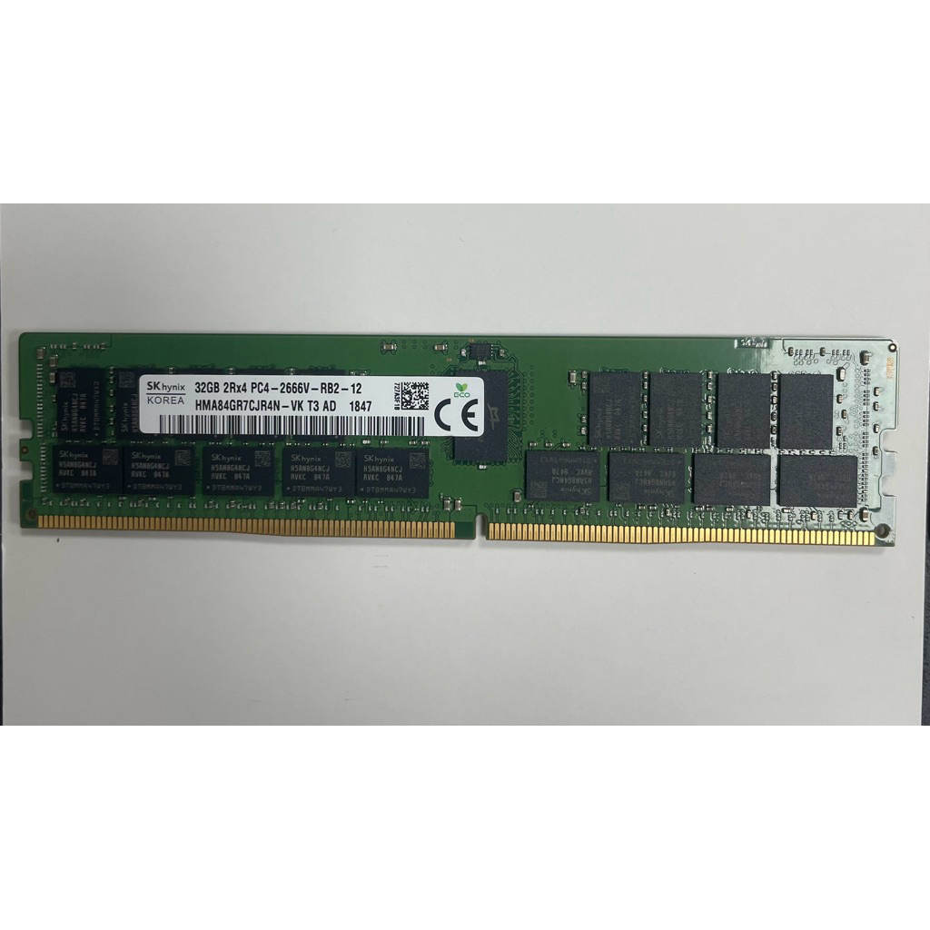 賣可小舖】工作站SK hynix 海力士32GB DDR4 2933記憶體REG伺服器用（桌