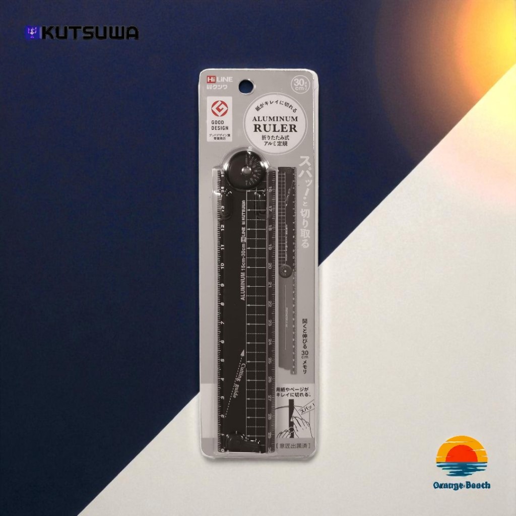 Kutsuwa Folding Aluminum Ruler/折疊鋁尺30cm/日本設計免剪刀裁紙 | 蝦皮購物