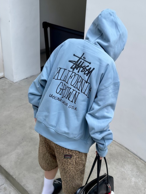 多色可選Stussy 25SS Cali Grown Zip Hoodie 前後字母logo 拉鏈外套連