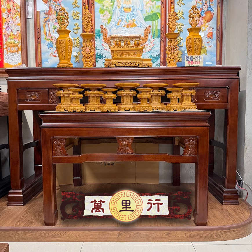 【萬里行】7尺 樟木神桌 鹿港式神桌 樟木 供桌 原木 祖先 佛桌 實木 頂下桌 上下桌 供桌 公媽桌 神桌 神明桌 | 蝦皮購物