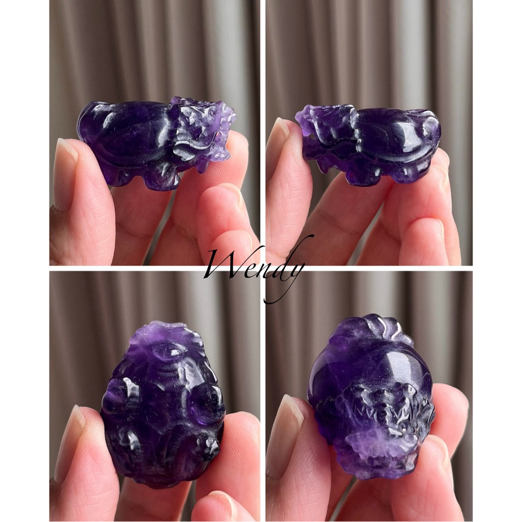 Wendy媽咪] 🐲天然水晶龍龜風水化煞鎮宅擺件白水晶藍力士黃膠花糖果螢