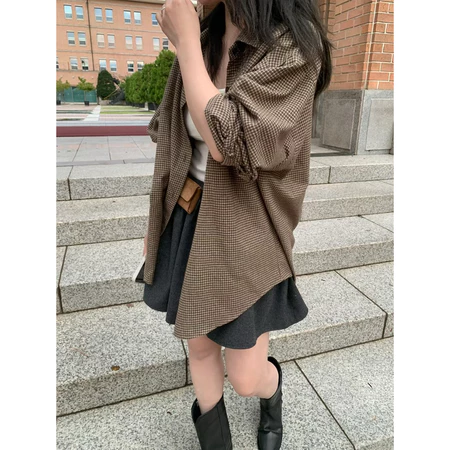 🇰🇷Nov01/百搭款🥨秋冬格紋襯衫