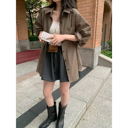 🇰🇷Nov01/百搭款🥨秋冬格紋襯衫