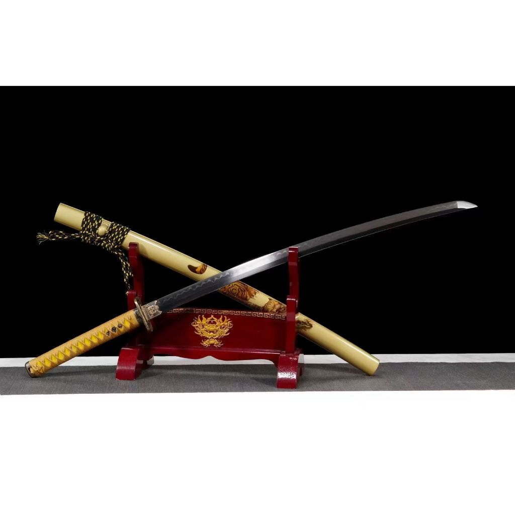 【典藏】龍泉刀劍 T10燒刃猛虎武士刀 Katana 劍道練習劈砍刀 收藏擺件 居合打刀 日式長太刀 一體武士劍 未開刃 | 蝦皮購物