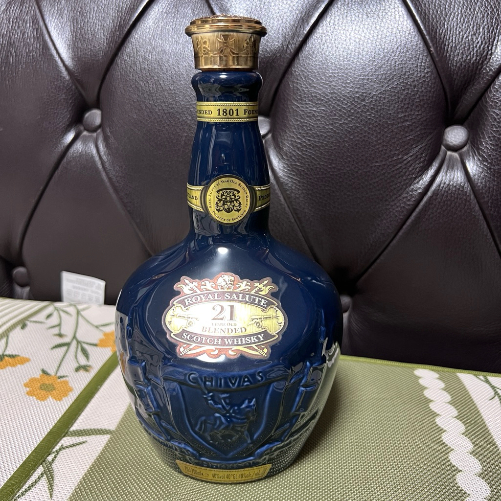 ROYAL SALUTE皇家禮炮21年威士忌空酒瓶/多用途空瓶/空洋酒瓶/陶瓷酒瓶