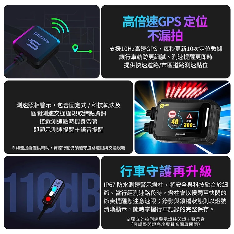 【Polaroid 寶麗萊】MS283WGS 新小蜂鷹 HDR 行車記錄器 -  Webike摩托百貨