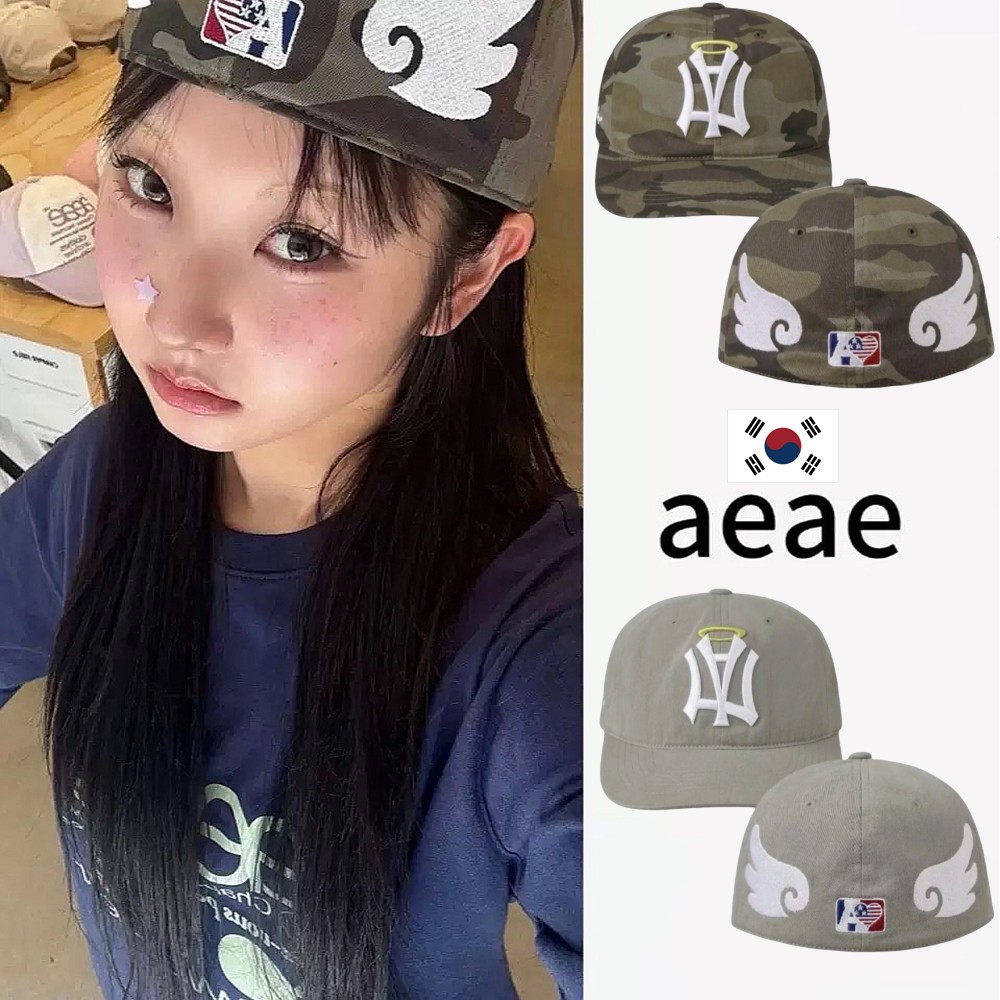 Z.Z｜韓國代購aeae AE SYMBOL ANGEL WING CAP 天使棒球帽迷彩豹紋帽子