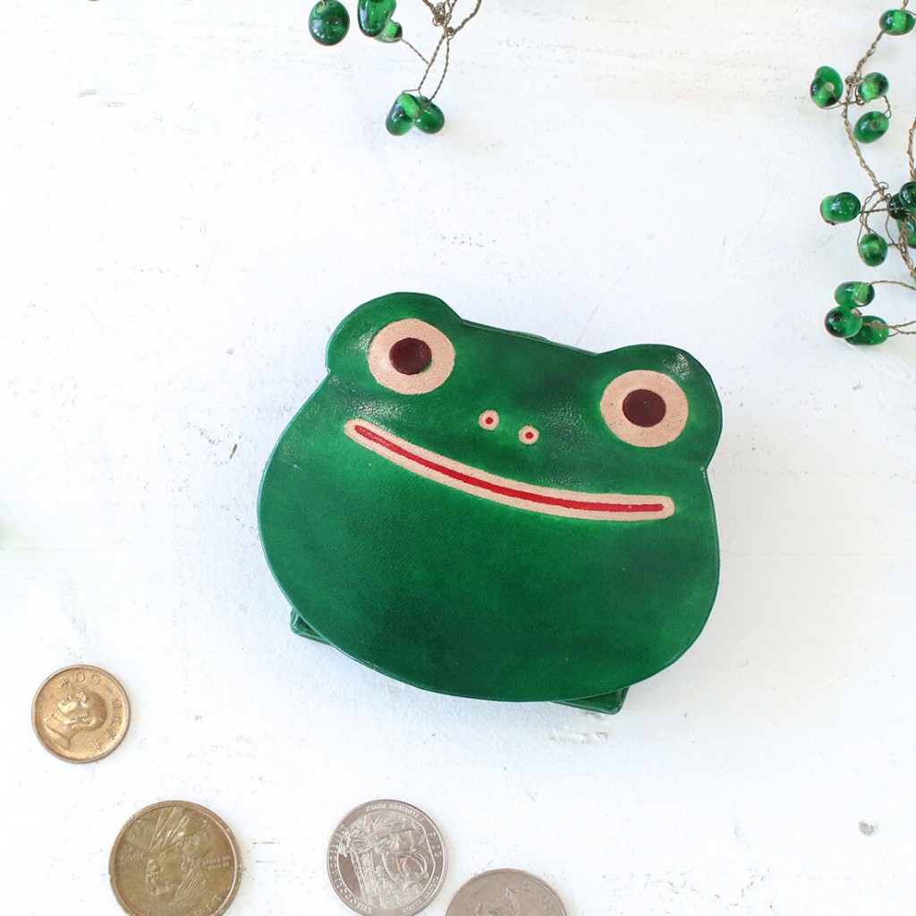 莫里小姐-[日本Yanpi]山羊皮零錢包 零錢盒-綠色青蛙 現貨 | 蝦皮購物