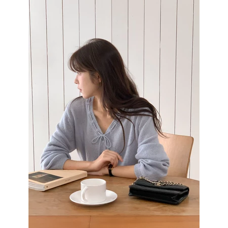 🇰🇷Oct01/溫柔色系天花板✨綁帶罩衫上衣