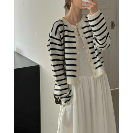 🇰🇷Oct03/ 萬年不敗！條紋開衫上衣