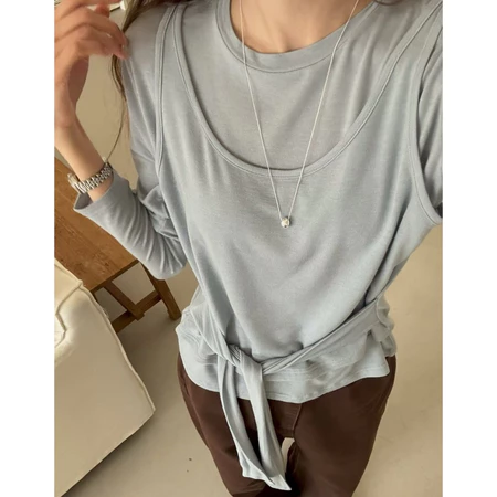 🇰🇷Oct06/ 首推!天絲綁帶長袖上衣