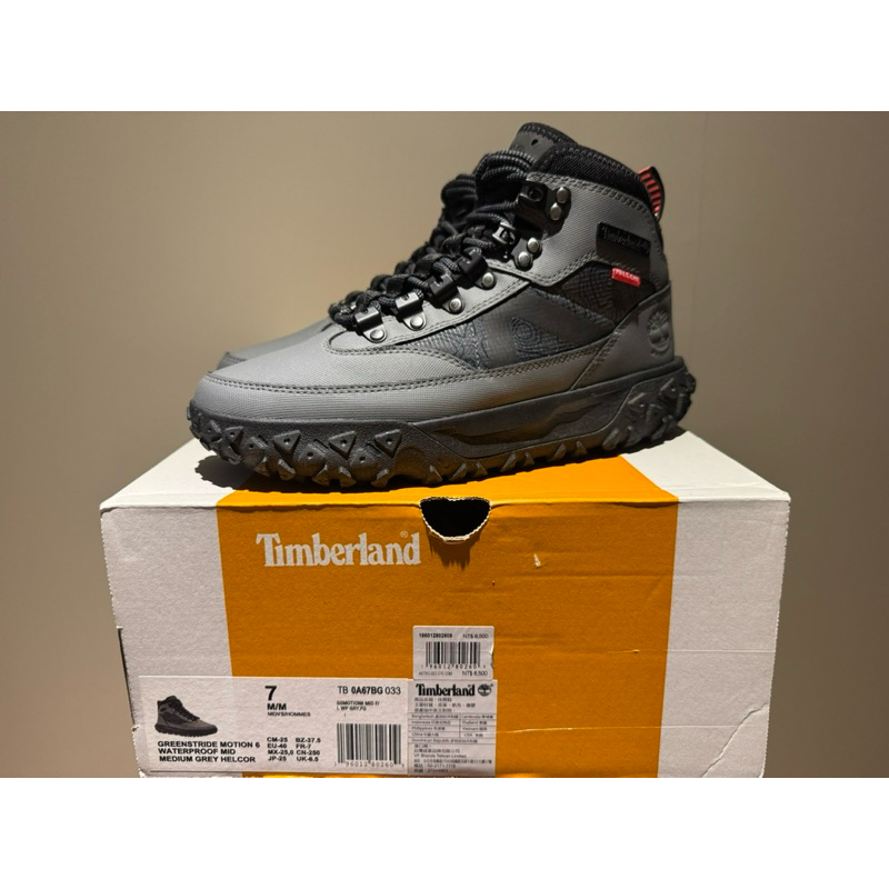 Timberland Helcor皮革GreenStride TM Motion 6 中筒全防水健行鞋 灰色 US7 | 蝦皮購物