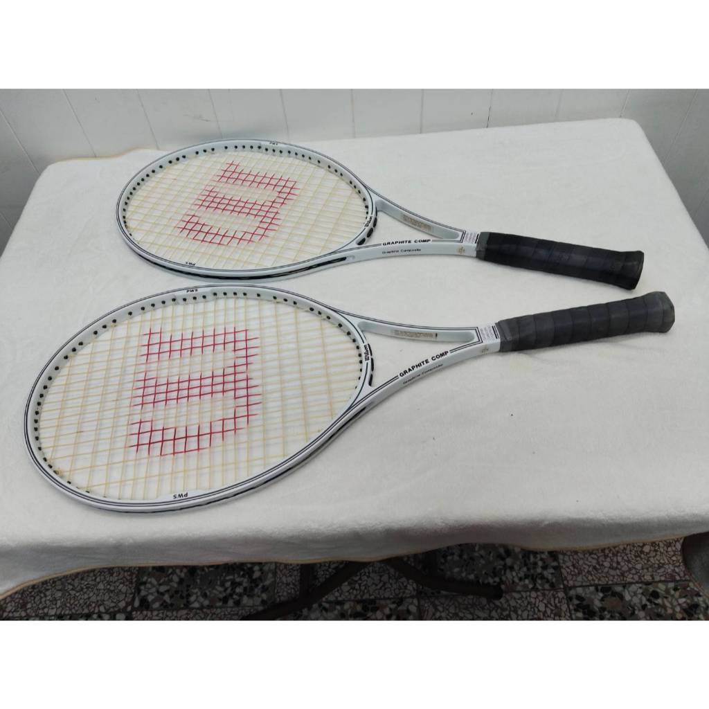 少用極新 附球拍套 威爾遜 Wilson Graphite Comp 110 石墨陶瓷複合材質 網球拍 L4 4 1/ | 蝦皮購物