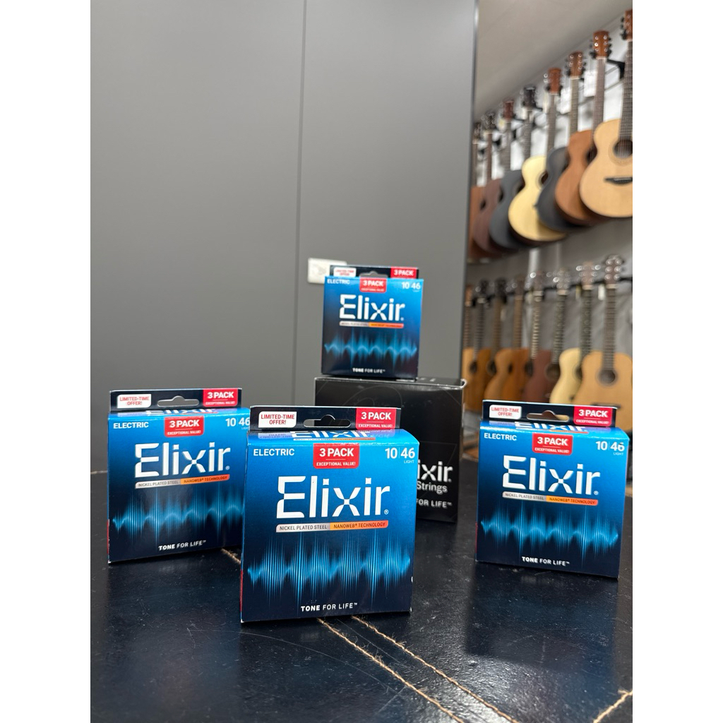三一樂器 二送一Elixir 16567 16542(12052)NANOWEB 防鏽包膜 電吉他弦.10-.46公司貨 | 蝦皮購物