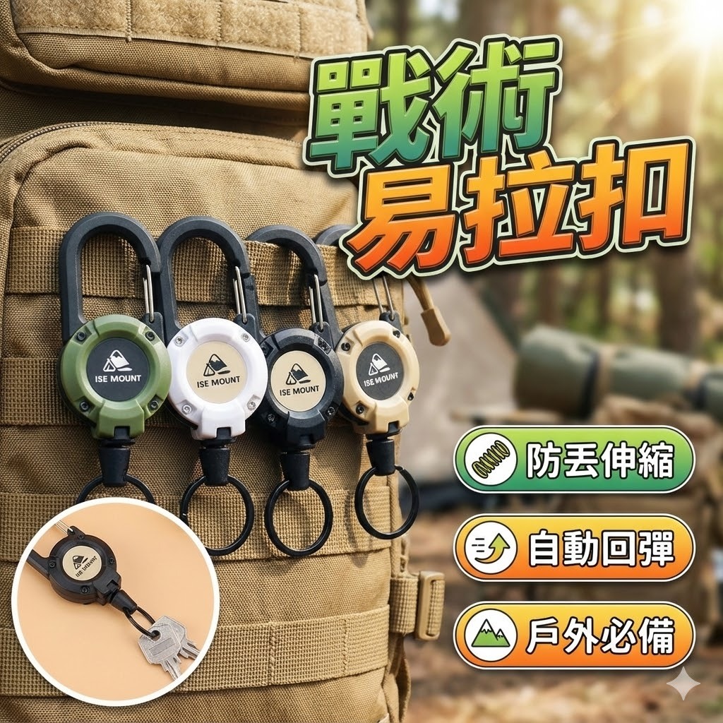 【快速出貨】戰術易拉扣｜伸縮易拉扣｜鑰匙扣防掉｜戰術掛繩｜門禁扣｜多功能隨身掛扣 | 蝦皮購物
