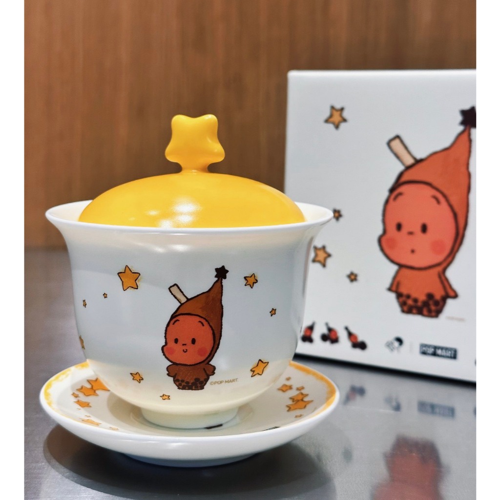 台灣現貨】官方正品Popmart 泡泡瑪特星星人x茶喜聯名茶碗茶杯玻璃杯