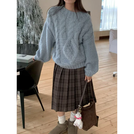 🇰🇷Jan01/ QQ麻花捲厚實針織毛衣