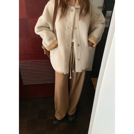 🇰🇷Jan02/ 季末超Q必收!麂皮雙面毛毛🐻外套